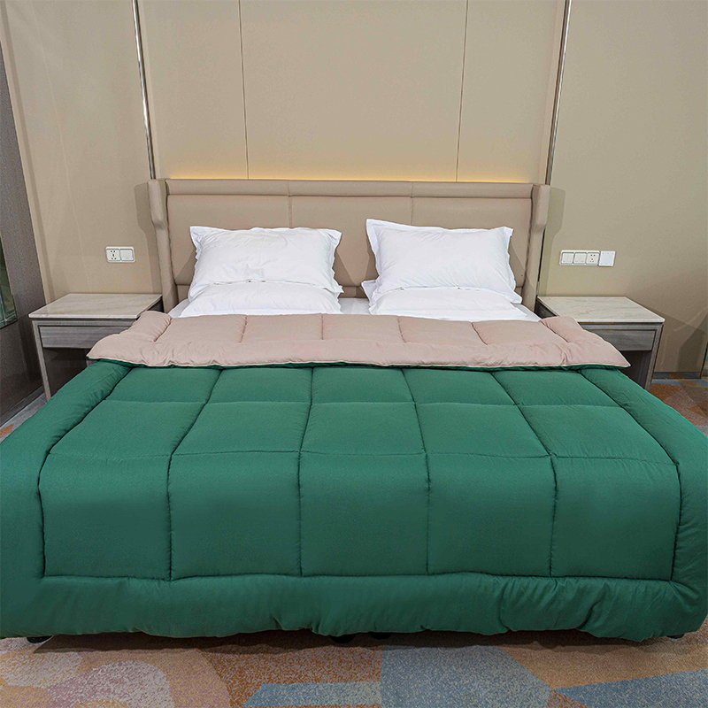Grön reversibel tröstare polyester lätt anpassad storlek quiltad mjuk hela säsongen säng duvet insats